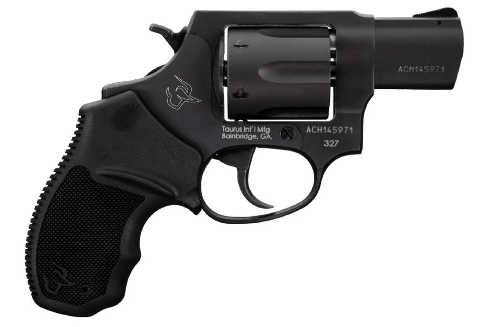 Taurus 327 Small Frame .327 Federal Mag 6rd 2" Matte Black Carbon Steel Barrel, Finger Groove Rubber Grip