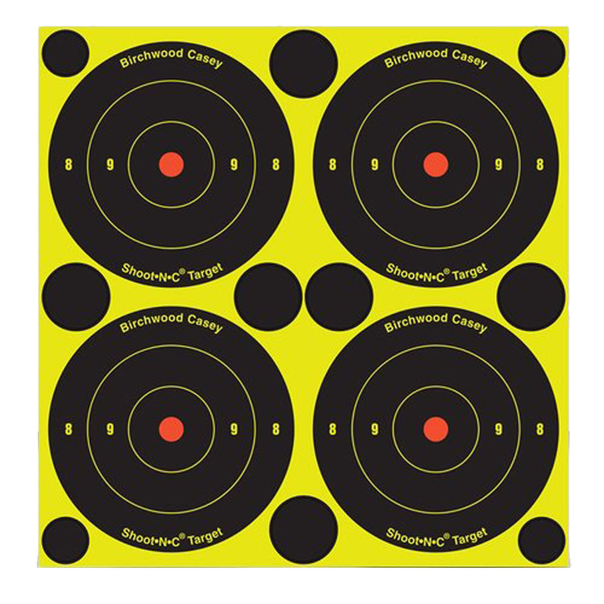 Birchwood Casey 34315 Shoot-N-C 3" Reactive Bullseye Self-Adhesive Paper Target 12-Pack
