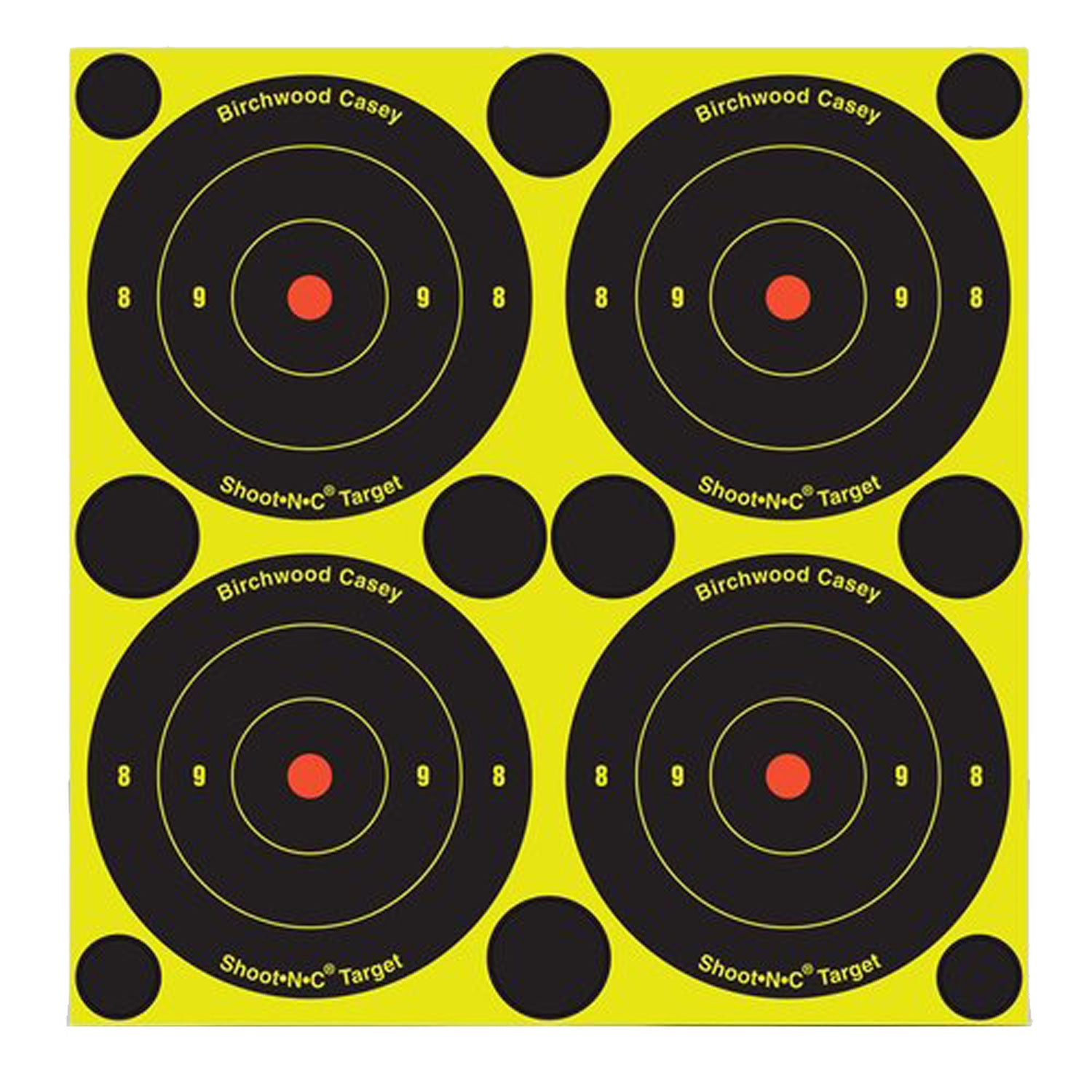Birchwood Casey 34315 Shoot-N-C 3" Reactive Bullseye Self-Adhesive Paper Target 12-Pack