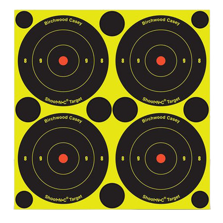 Birchwood Casey 34315 Shoot-N-C 3" Reactive Bullseye Self-Adhesive Paper Target 12-Pack