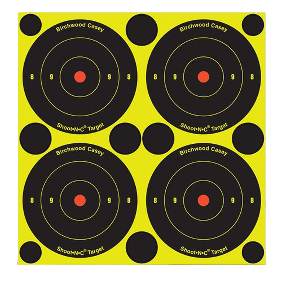 Birchwood Casey 34315 Shoot-N-C 3" Reactive Bullseye Self-Adhesive Paper Target 12-Pack