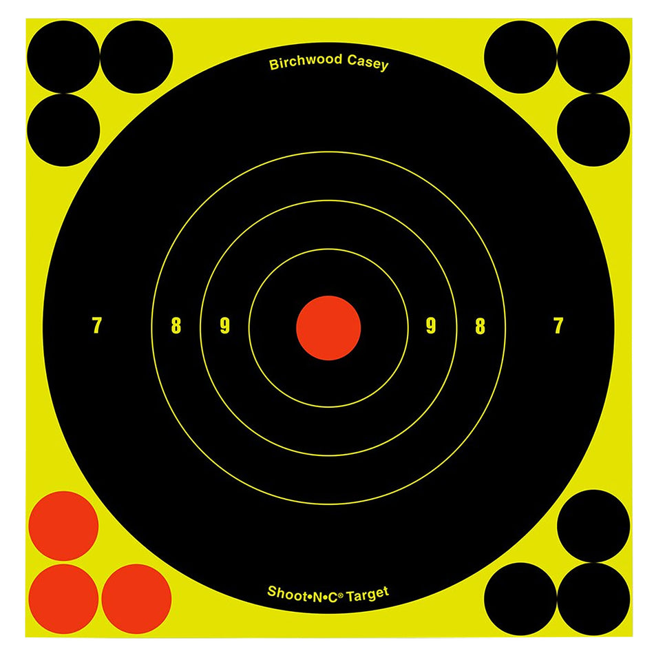 Birchwood Casey 34550 Shoot-N-C 6" Bullseye Self-Adhesive Reactive Target 60 Pack