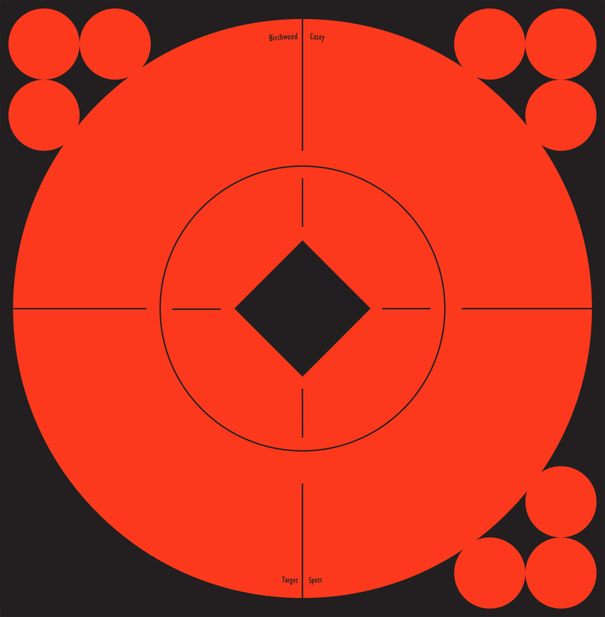 Birchwood Casey 33906 6" Orange/Black Target Spots Self-Adhesive Bullseye 10 Pack