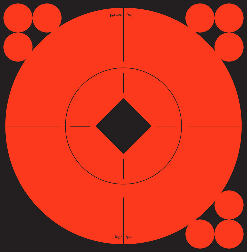 Birchwood Casey 33906 6" Orange/Black Target Spots Self-Adhesive Bullseye 10 Pack
