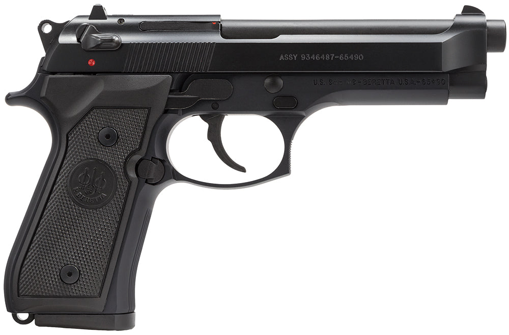 Beretta M9 Full Size 9mm Luger Pistol, 4.9" Barrel, Black Bruniton Finish, 15+1 Capacity