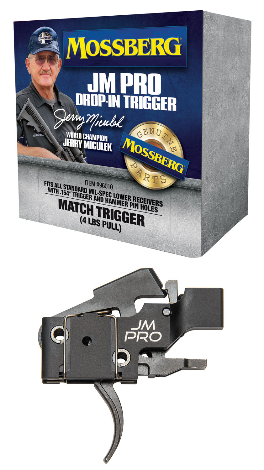 Mossberg 96010 JM Pro AR Drop-In Match Trigger Factory 4-Pound Pull Adjustable Overtravel AR15/AR10