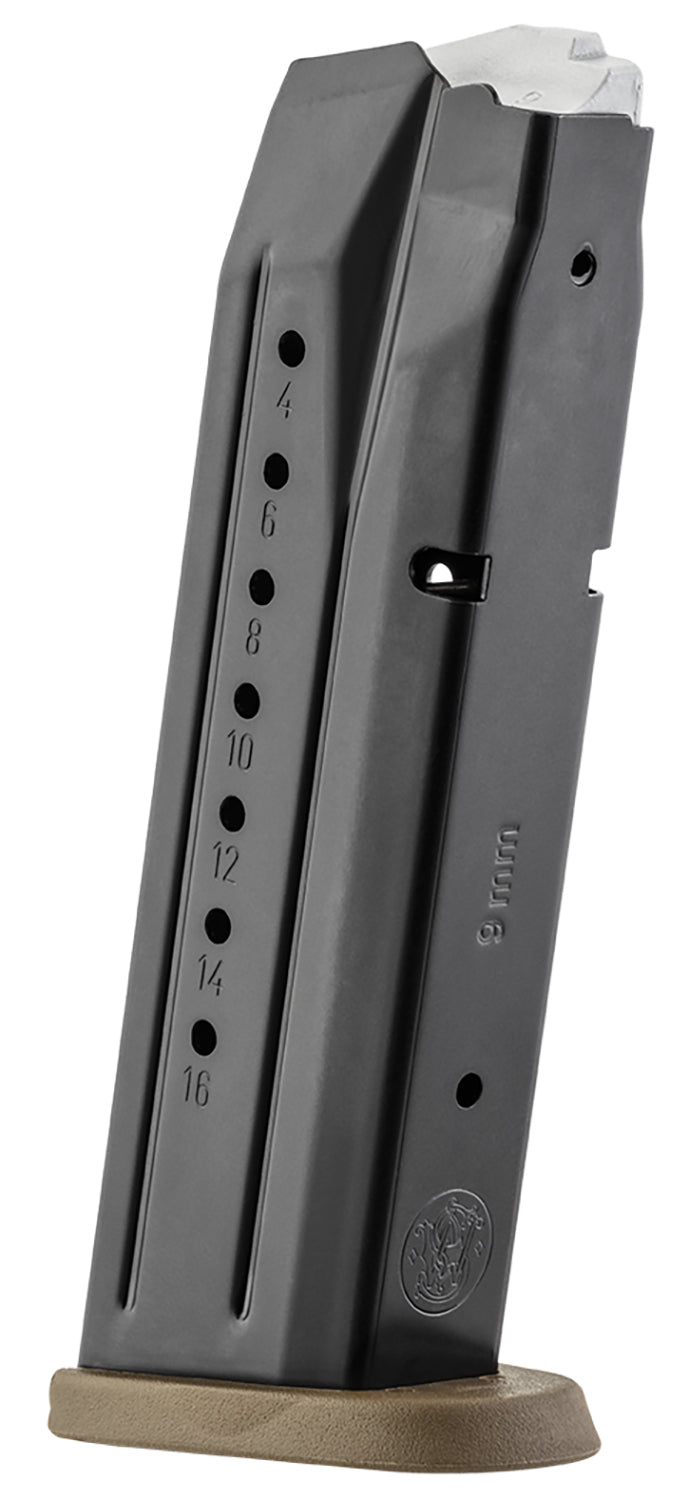 S&W M&P 9mm Luger 17-Round Blued Steel Magazine Brown Floor Plate 3007345