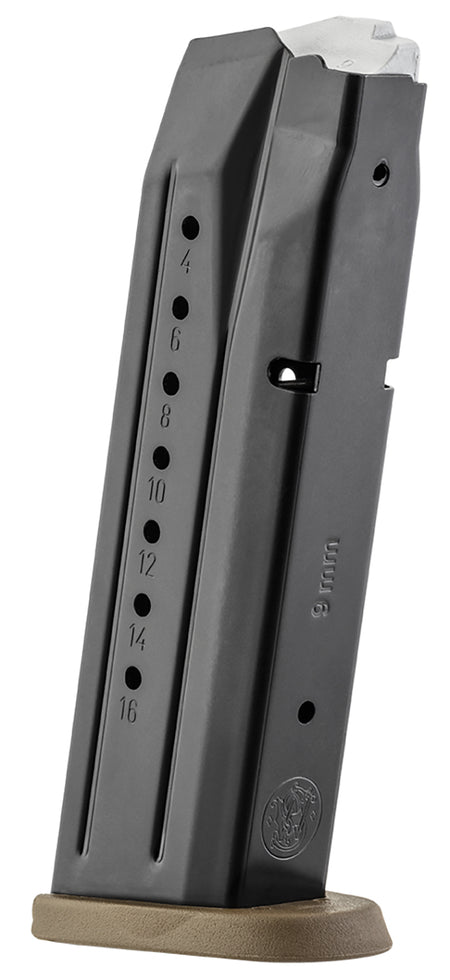 S&W M&P 9mm Luger 17-Round Blued Steel Magazine Brown Floor Plate 3007345