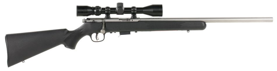 Savage Arms 95200 93 FVSS XP 22 WMR Rifle w/3-9x40mm Scope, 21" Stainless Heavy Barrel, Black Synthetic Stock, Right Hand