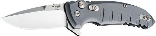 Hogue X1 Microflip Folding Knife 2.75" Drop Point Matte Grey Aluminum