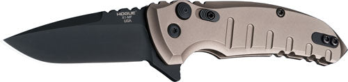 Hogue X1 Microflip Folding Knife 2.75" Black Drop Point FDE Aluminum