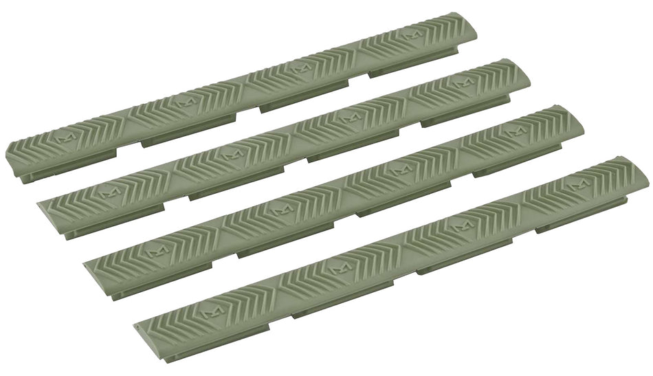 Ergo WedgeLok 4332OD M-LOK Rail Slot Covers OD Green Low Profile Rubber Non-Slip 4 Pack