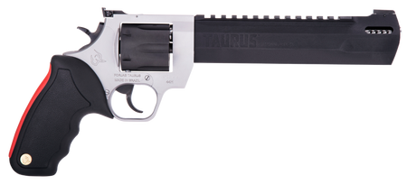 Taurus 2-440085RH Raging Hunter 44 Rem Mag 6rd 8.37" Black Stainless Steel Barrel Matte Black Oxide Cylinder Matte Stainless Steel Frame Black Rubber with Integrated Red Cushion Insert Grip