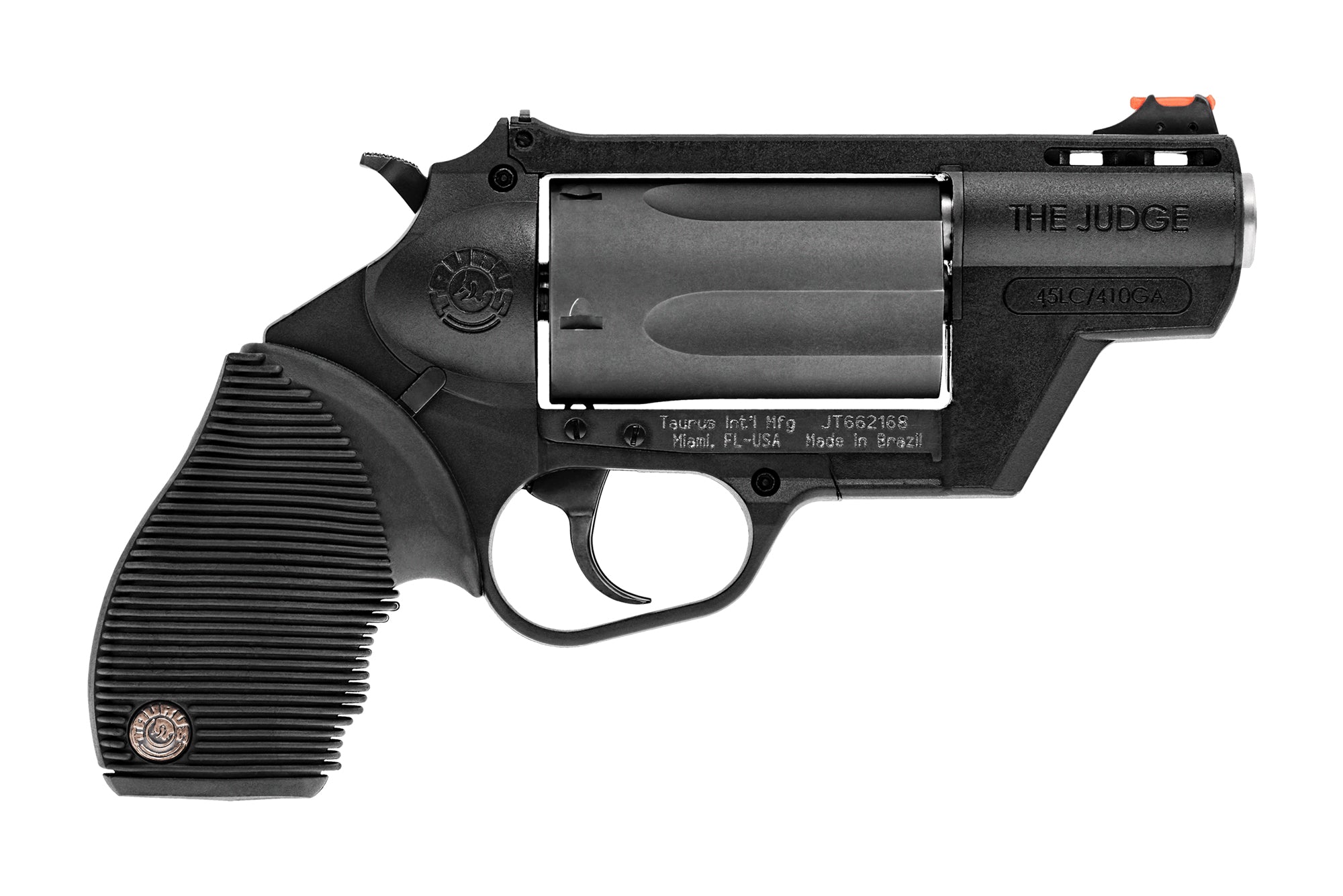 Taurus 2441021PFS Judge Public Defender 45 Colt (LC) Caliber or 2.50" 410 Gauge 5 Shot 2" Black Finish Barrel, Matte Black Oxide Finish Cylinder, Black Finish Polymer Frame & Black Rubber Grip