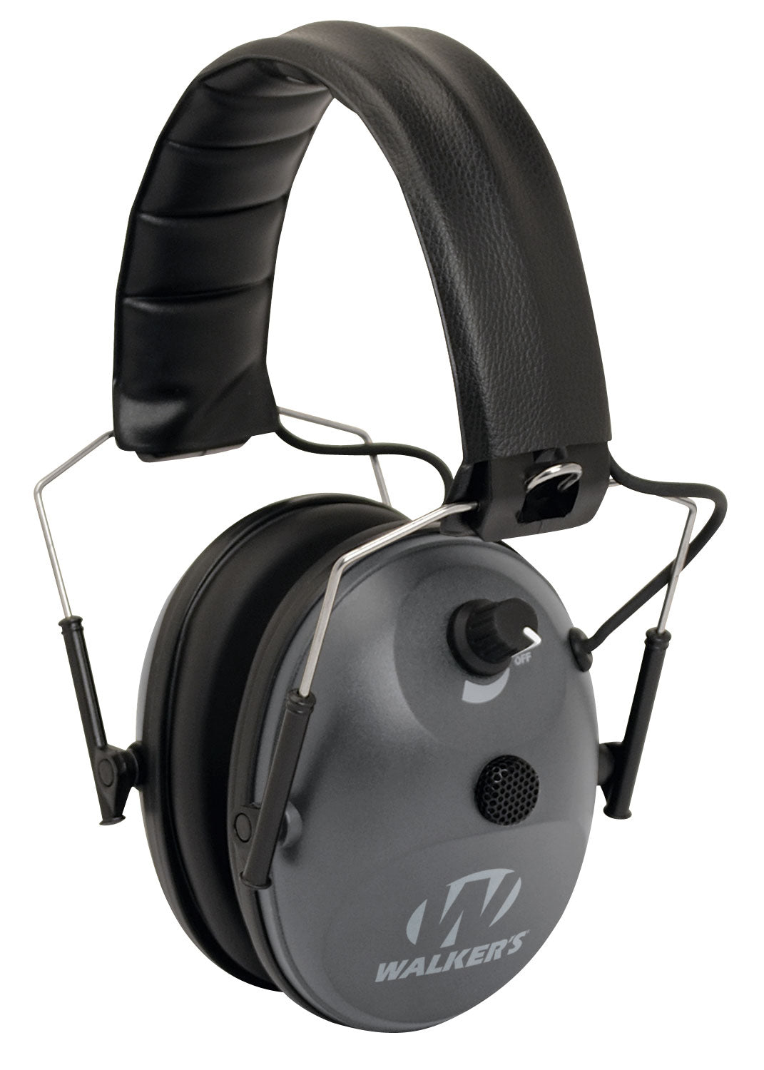 Walker's GWPWLK1MEM Electronic Hearing Muff 24 dB Single Microphone Gray/Black Polymer