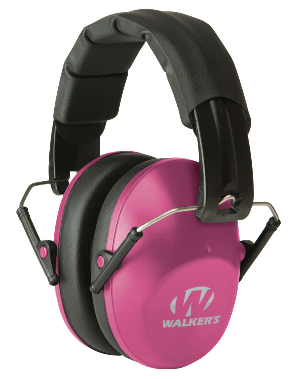 Walker's GWPFPM1PNK Pro Low Profile Folding Hearing Muff 22 dB Pink/Black