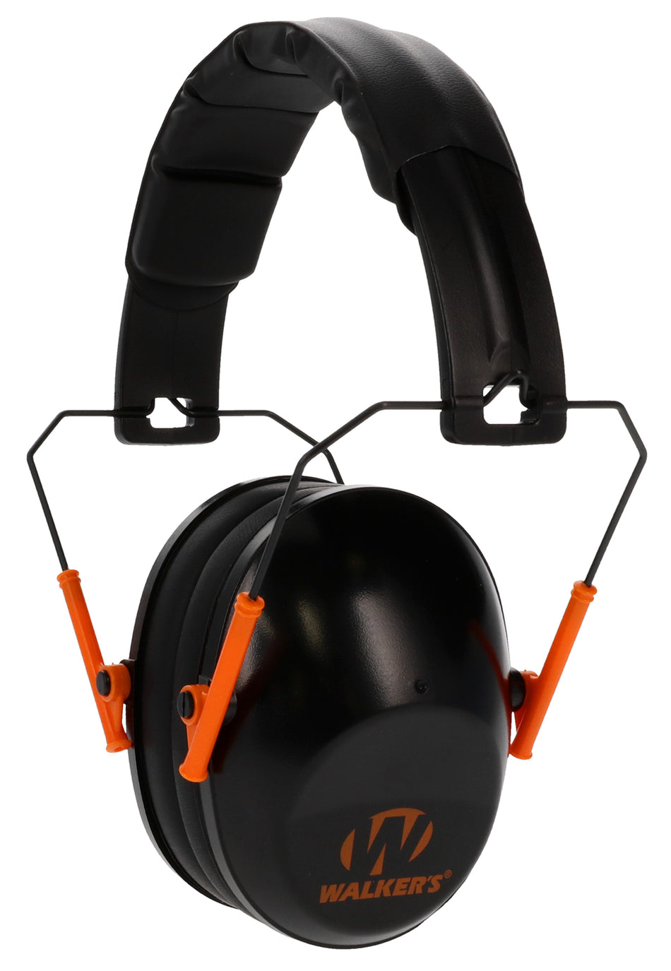 Walker's GWPFPM1BKO Pro Low Profile Folding Hearing Muff 22 dB Black with Orange Accents