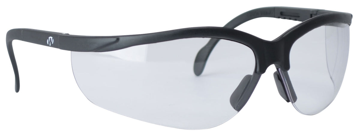 Walker's Sport Glasses, Clear Polycarbonate Lens, Black Frame (Adult)