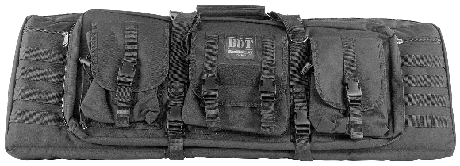 Bulldog BDT6037B BDT Tactical Double Black Nylon Rifle Case for 2 Rifles with Padded Backstraps