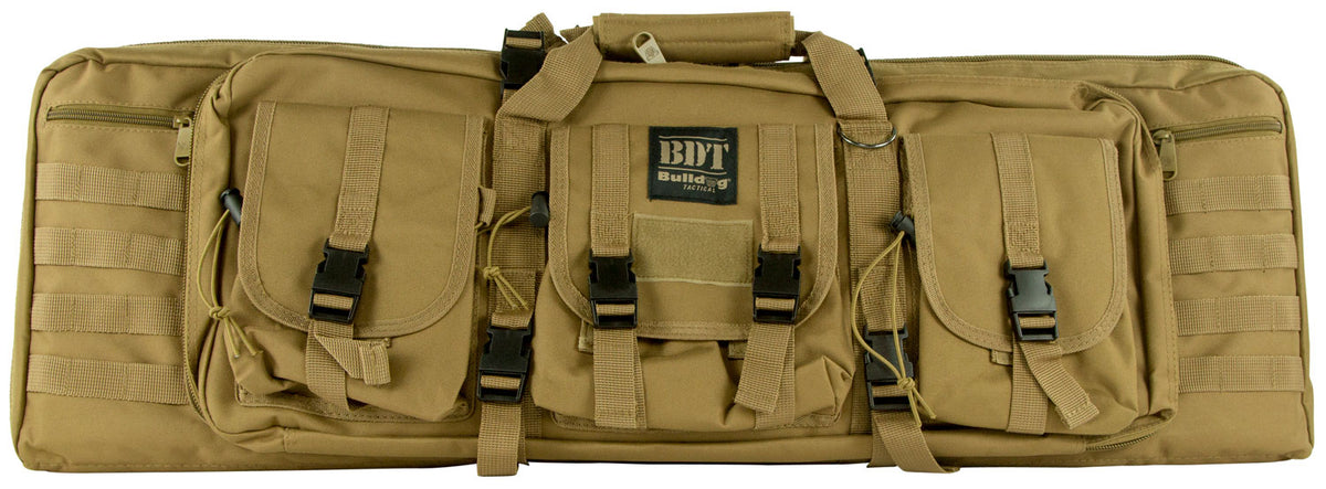Bulldog BDT6037T BDT Tactical Double 37" Tan Nylon Rifle Case with Padded Backstraps and Padded Divider