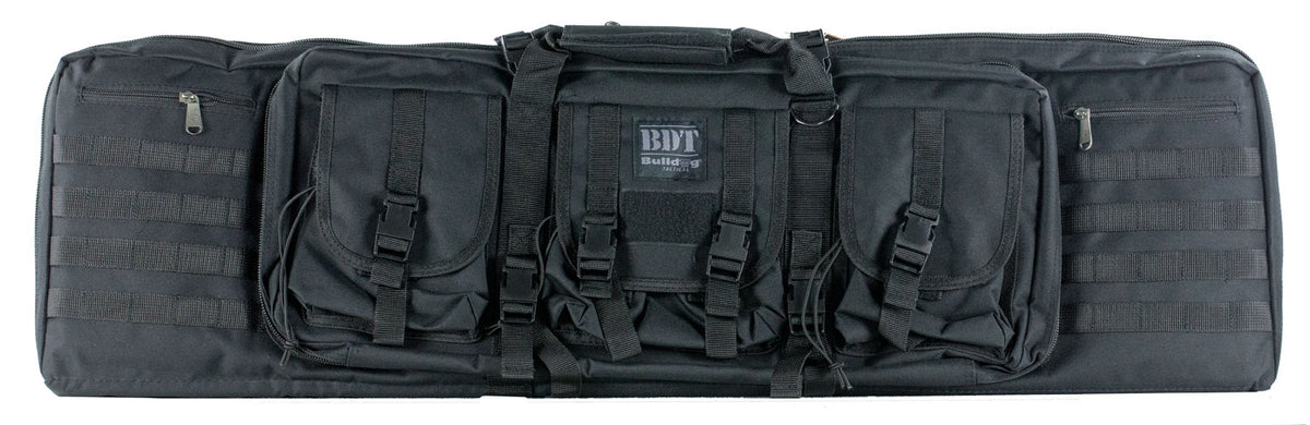 Bulldog BDT6043B BDT Tactical Double 43" Black Nylon Rifle Case with Padded Backstraps and Padded Divider