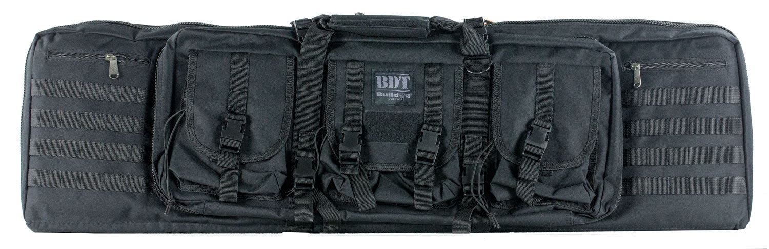 Bulldog BDT6043B BDT Tactical Double 43" Black Nylon Rifle Case with Padded Backstraps and Padded Divider