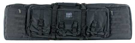 Bulldog BDT6043B BDT Tactical Double 43" Black Nylon Rifle Case with Padded Backstraps and Padded Divider