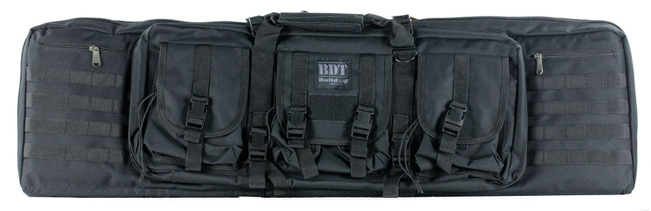 Bulldog BDT6043B BDT Tactical Double 43" Black Nylon Rifle Case with Padded Backstraps and Padded Divider
