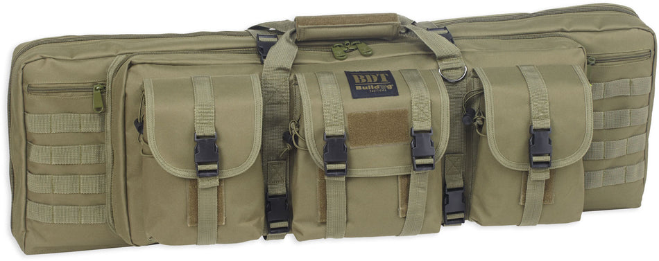 Bulldog BDT6037G BDT Tactical Double 37" Green Nylon Rifle Case with Padded Backstraps and Padded Divider
