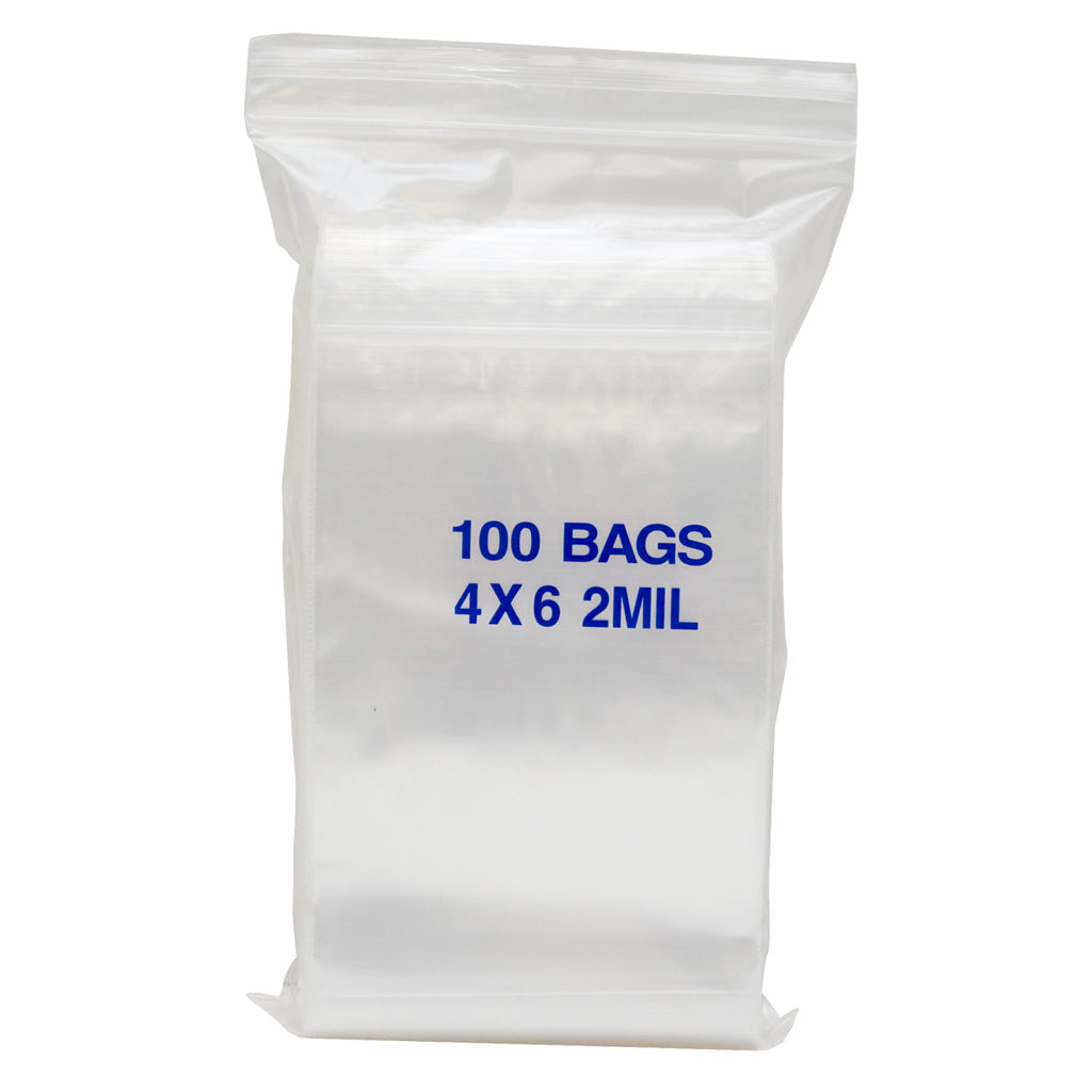 Clear Zip Lock Plastic Bags 4x4 In. 100 Count Resealable for Small Item Storage and Packaging