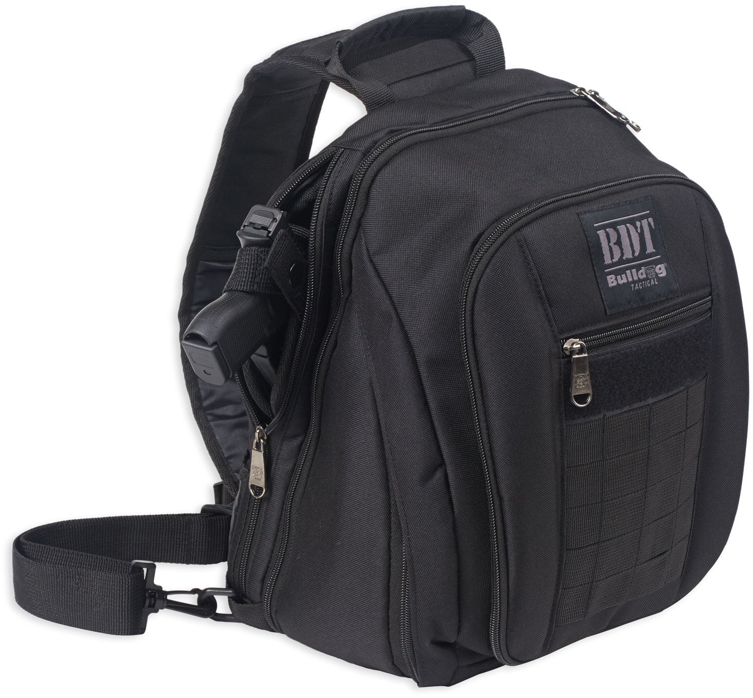 Bulldog BDT Tactical Small Sling Pack Black Nylon w/ Holster