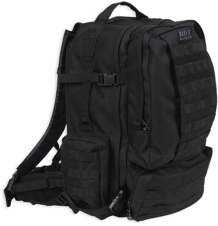 Bulldog BDT Large Tactical Backpack Black Three Main Compartments