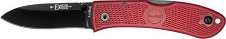 Ka-Bar Dozier Hunter 3" Drop Point Folder 7.25" OAL Red G10 Handle Pocket Clip