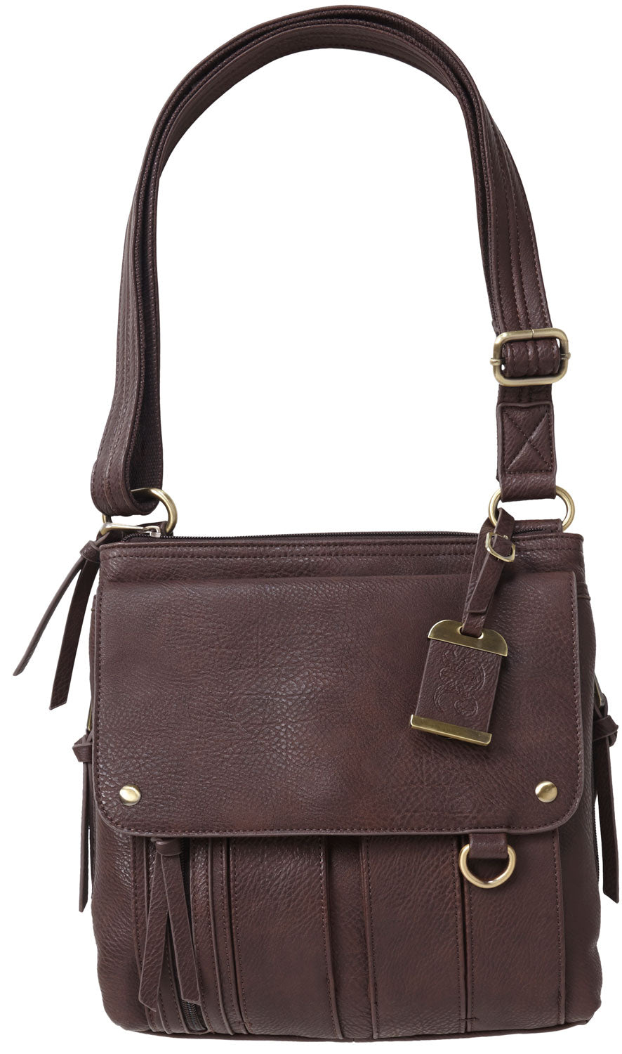 Bulldog BDP035 Brown Leather Cross Body Purse with Holster for Small Pistols and Revolvers Ambidextrous