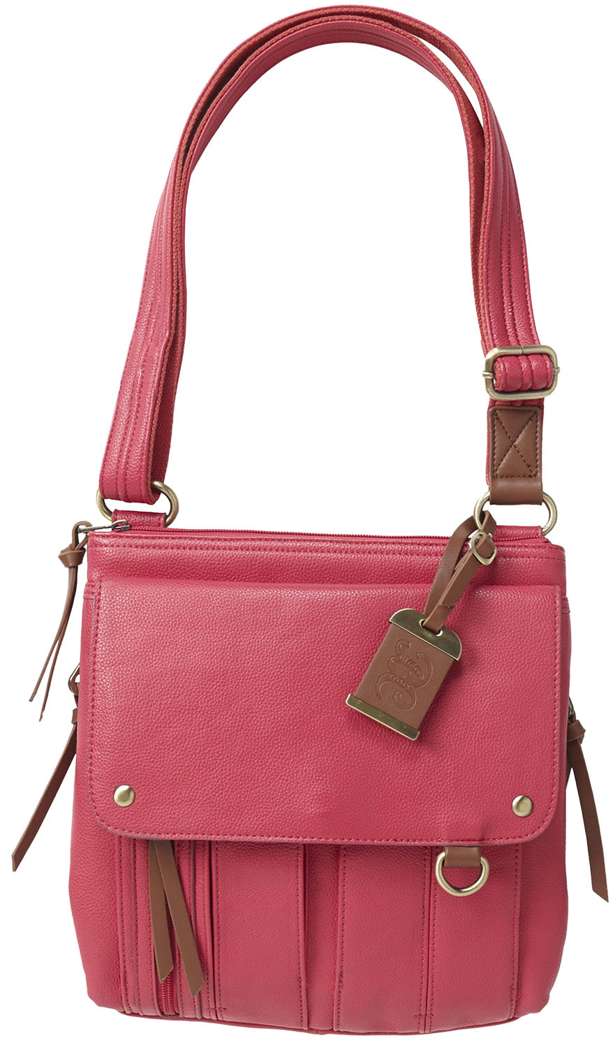 Bulldog BDP036 Pink Leather Cross Body Purse with Holster for Small Pistols and Revolvers Ambidextrous