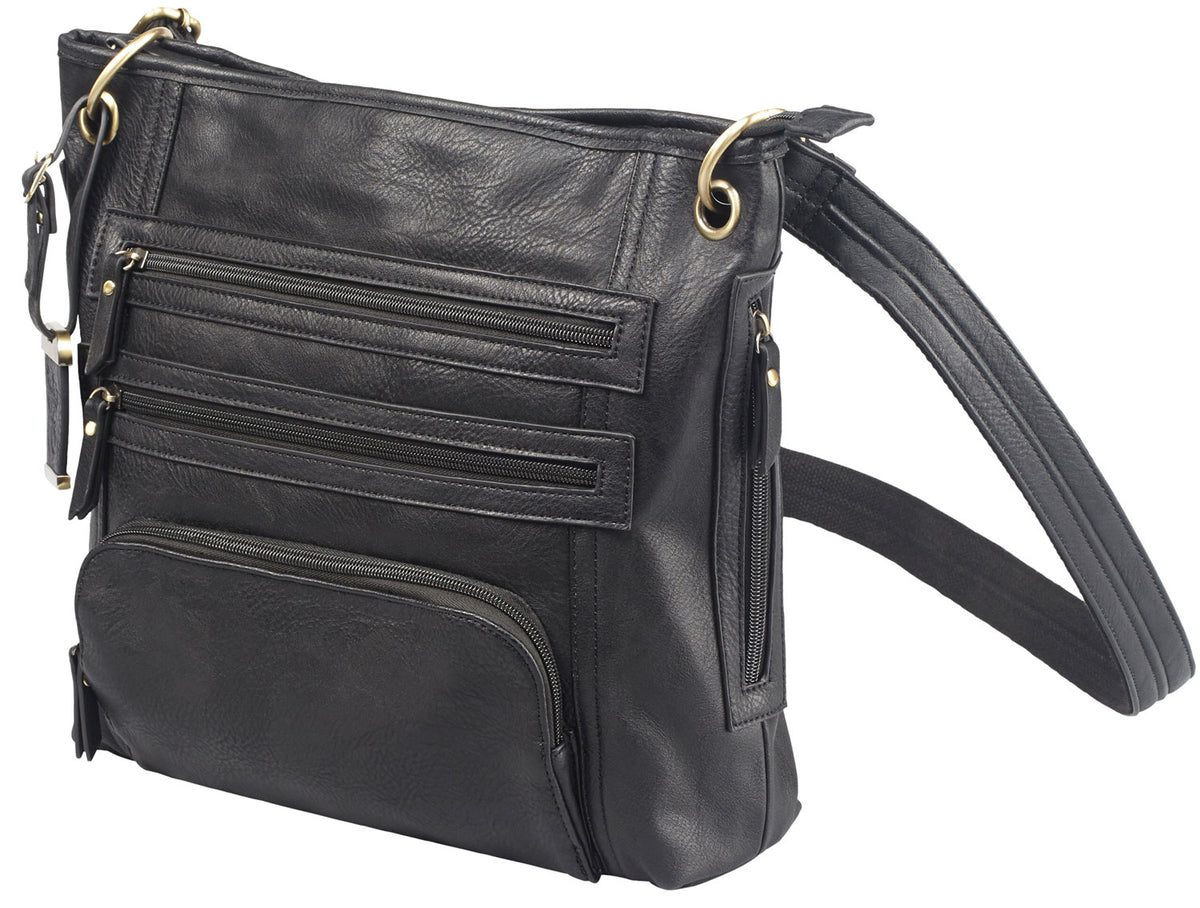 Bulldog BDP038 Black Leather Cross Body Purse with Holster for Small Pistols and Revolvers Ambidextrous