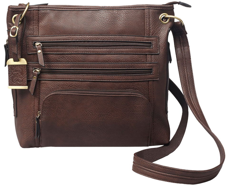 Bulldog BDP039 Brown Leather Cross Body Purse with Holster for Small Pistols and Revolvers Ambidextrous