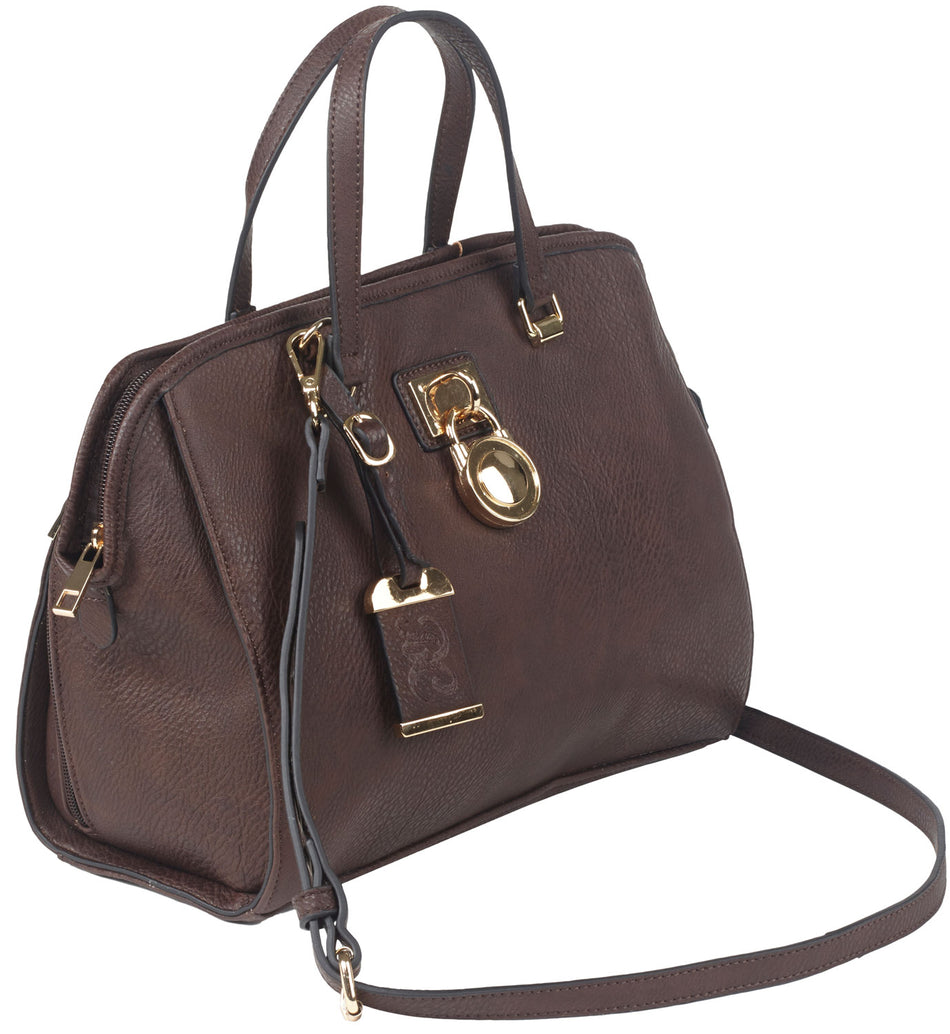 Bulldog BDP028 Leather Satchel Style Carry Purse Chocolate Brown Universal Fit Small Autos & Revolvers