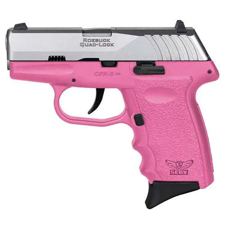 SCCY CPX-3TTPK .380 ACP Pistol - Stainless/Pink, No Safety, 10-Round