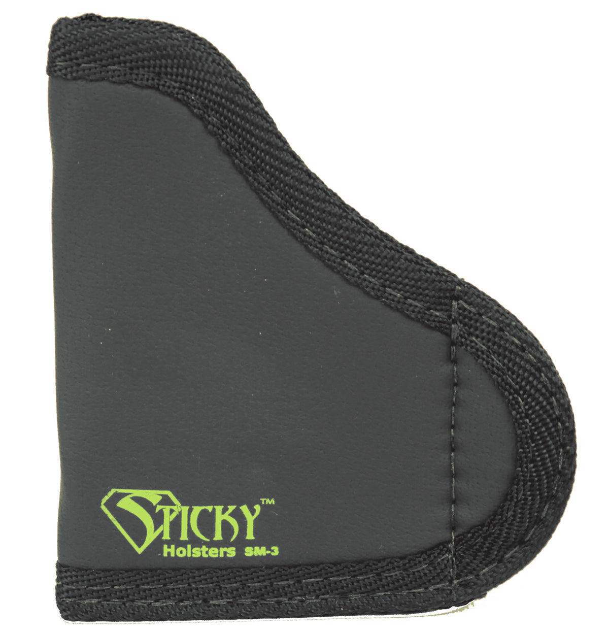 Sticky Holsters SM3 IWB Holster Size 3 Black/Green Latex Free Rubber Fits .380 Pocket Pistol with Laser Up To 2.75" Ambidextrous