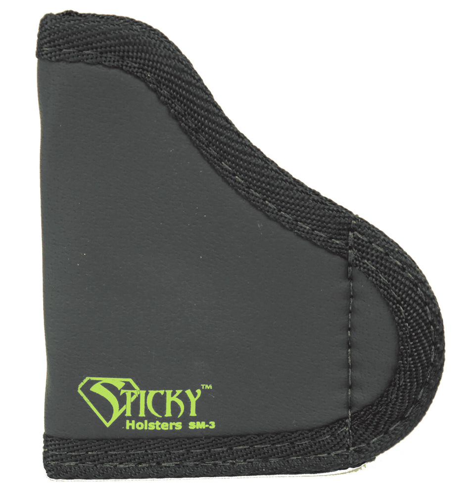 Sticky Holsters SM3 IWB Holster Size 3 Black/Green Latex Free Rubber Fits .380 Pocket Pistol with Laser Up To 2.75" Ambidextrous