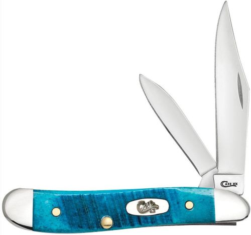 Case Caribbean Blue Bone Jig Peanut Pocket Knife