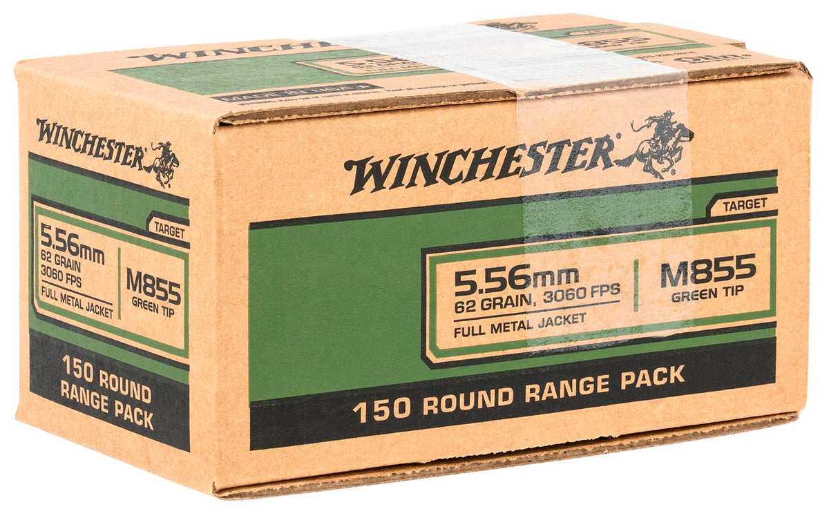 Winchester 5.56x45mm NATO WM855150 USA M855 Green Tip Full Metal Jacket FMJ 62 Grain