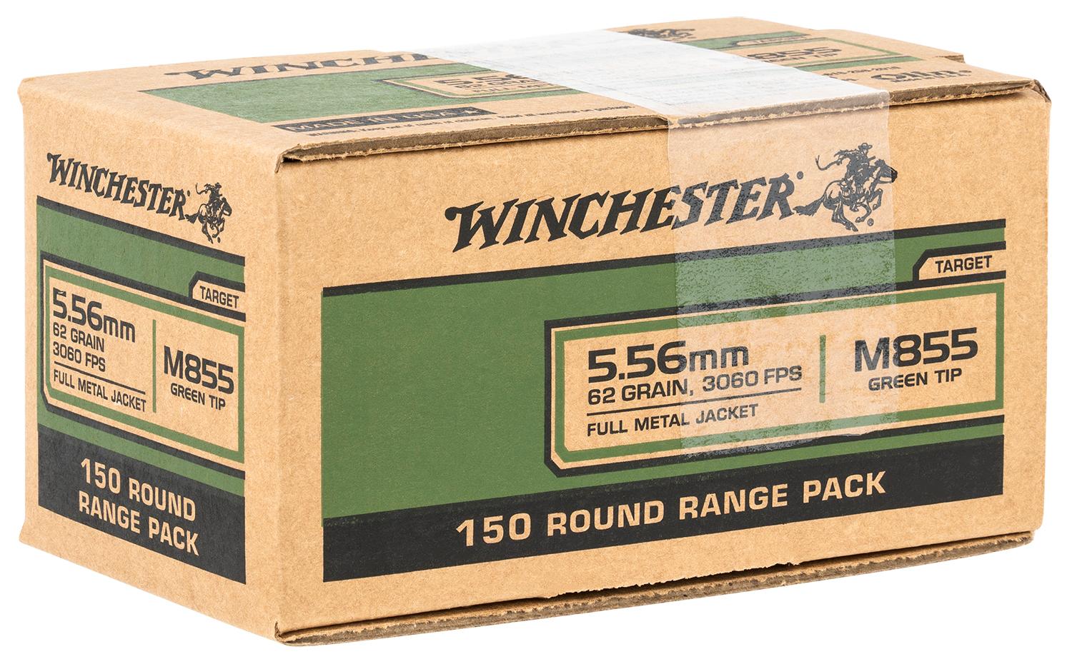 Winchester 5.56x45mm NATO WM855150 USA M855 Green Tip Full Metal Jacket FMJ 62 Grain