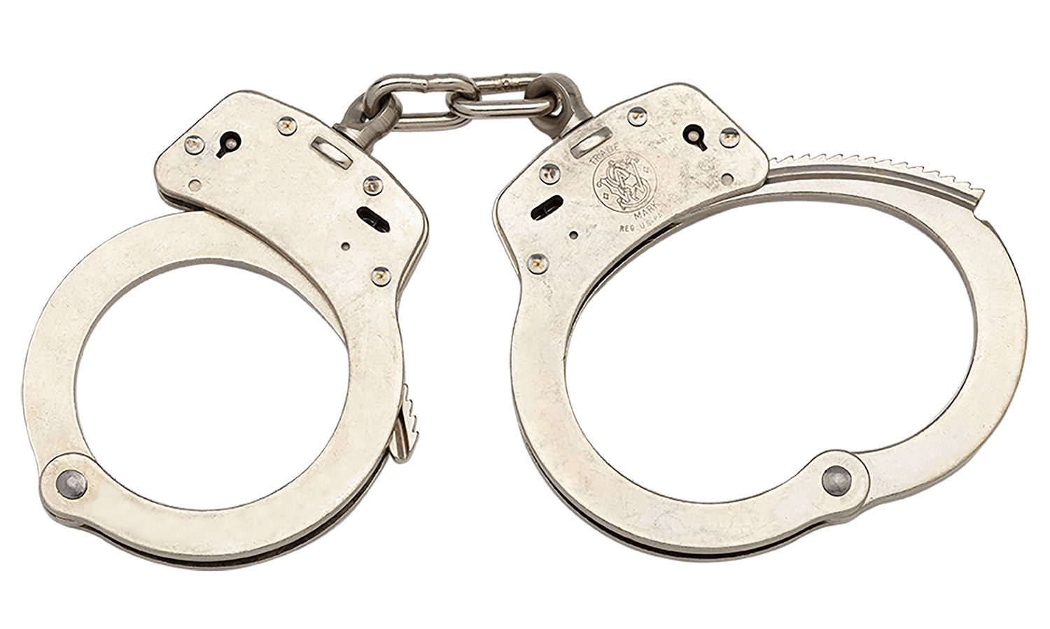S&W 350103 Model 100 Nickel Finish Double Lock Slot Lock Handcuffs