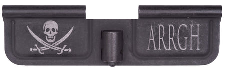 Spikes SED7003 Pirate Design Laser-Engraved AR-15 Ejection Port Door in Black Phosphate