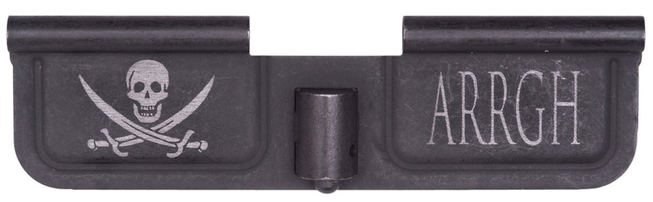 Spikes SED7003 Pirate Design Laser-Engraved AR-15 Ejection Port Door in Black Phosphate