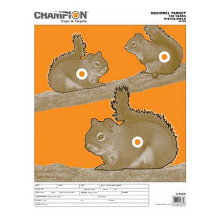 Champion Large Squirrel Paper Targets 12 Pack
