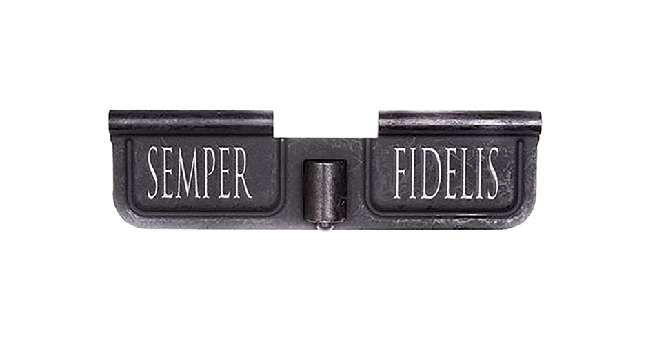 Spikes SED7008 Semper Fidelis Laser-Engraved AR-15 Ejection Port Door in Black Phosphate