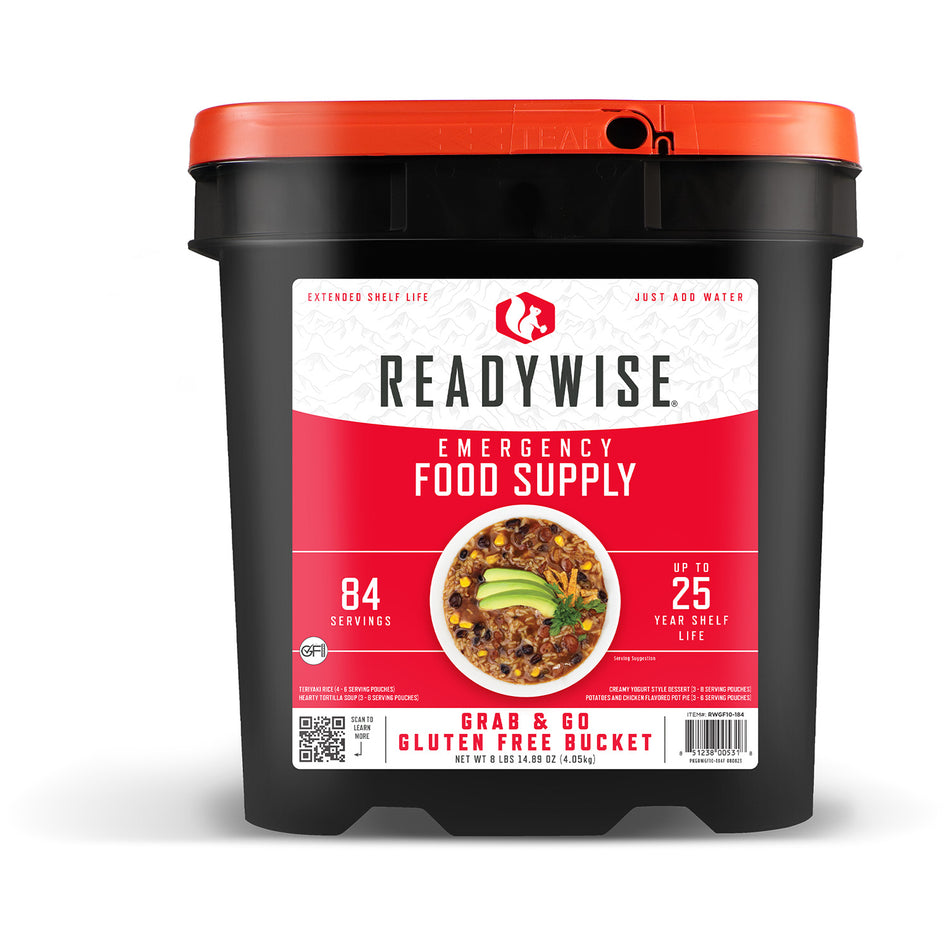 ReadyWise 84-Serving Gluten Free Freeze-Dried Entrees Bucket (RWGF01184)